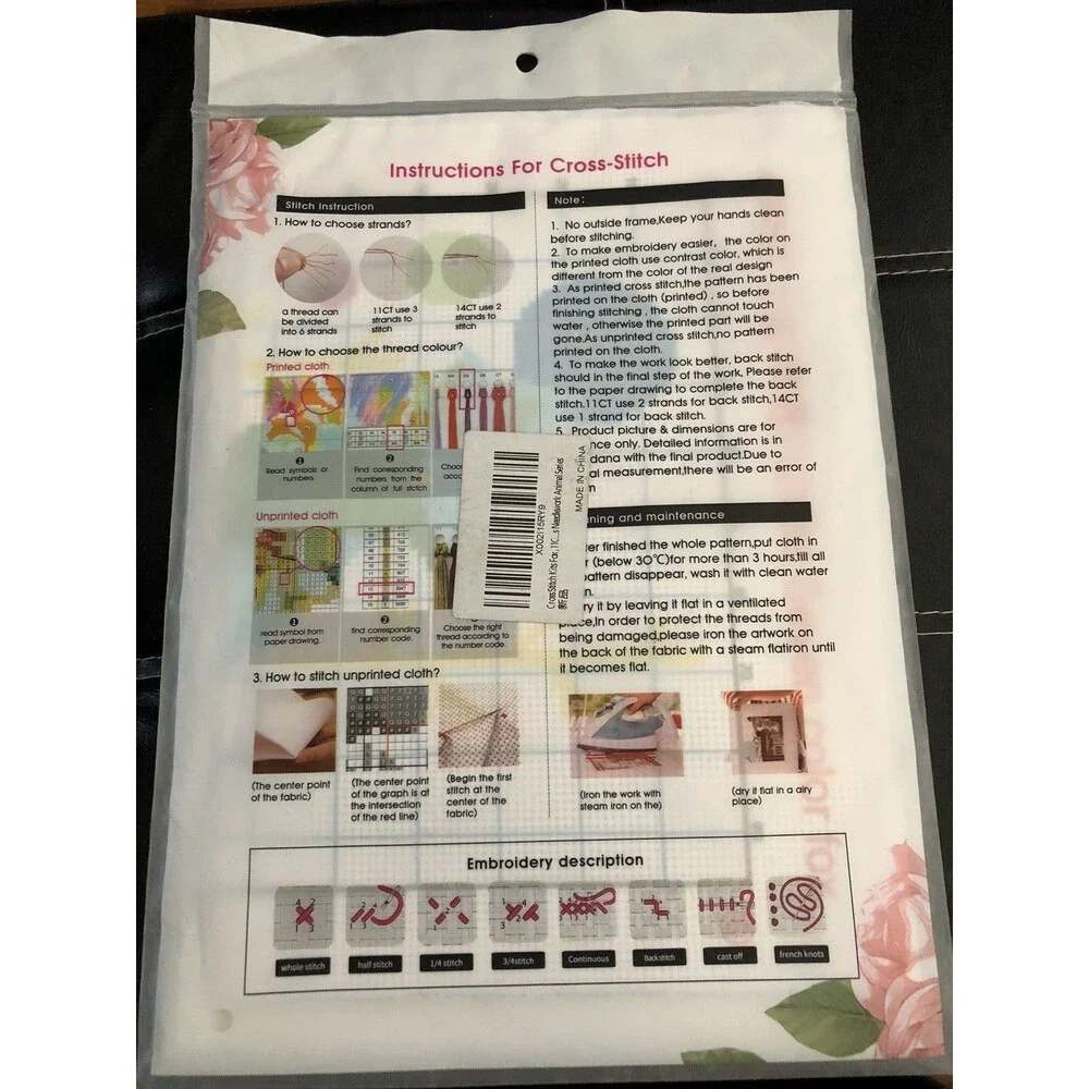 Joy Sunday Cross Stitch Kit #12882 Colorful Fox 14Ct Cotton Fabric & Thread New